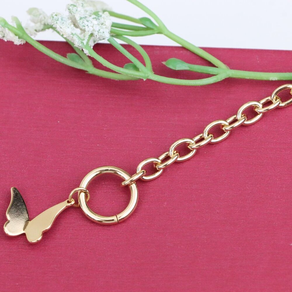 "Butterfly Charm Rose Gold Toggle Bracelet, XPBL0987